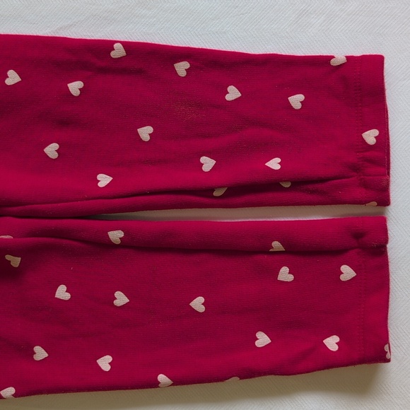 old navy cozy-lined warm red heart valentine's day leggings 3T toddler girls - Picture 6 of 7
